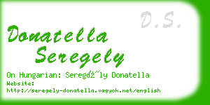 donatella seregely business card